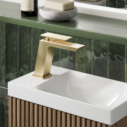 Crosswater Limit Brushed Brass Basin Monobloc - Lifestyle Image